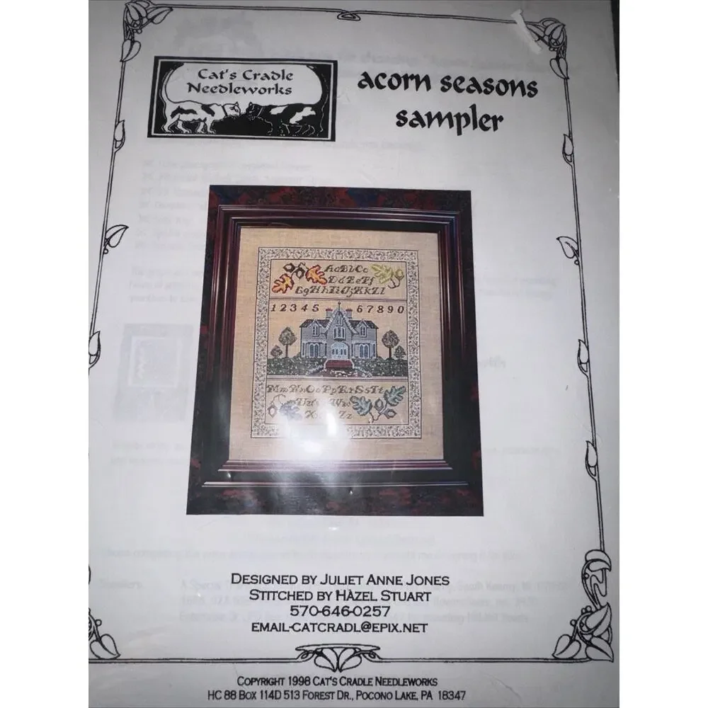 Cat's Cradle Needleworks ACORN SEASONS SAMPLER Cross Stitch Pattern Juliet Jones